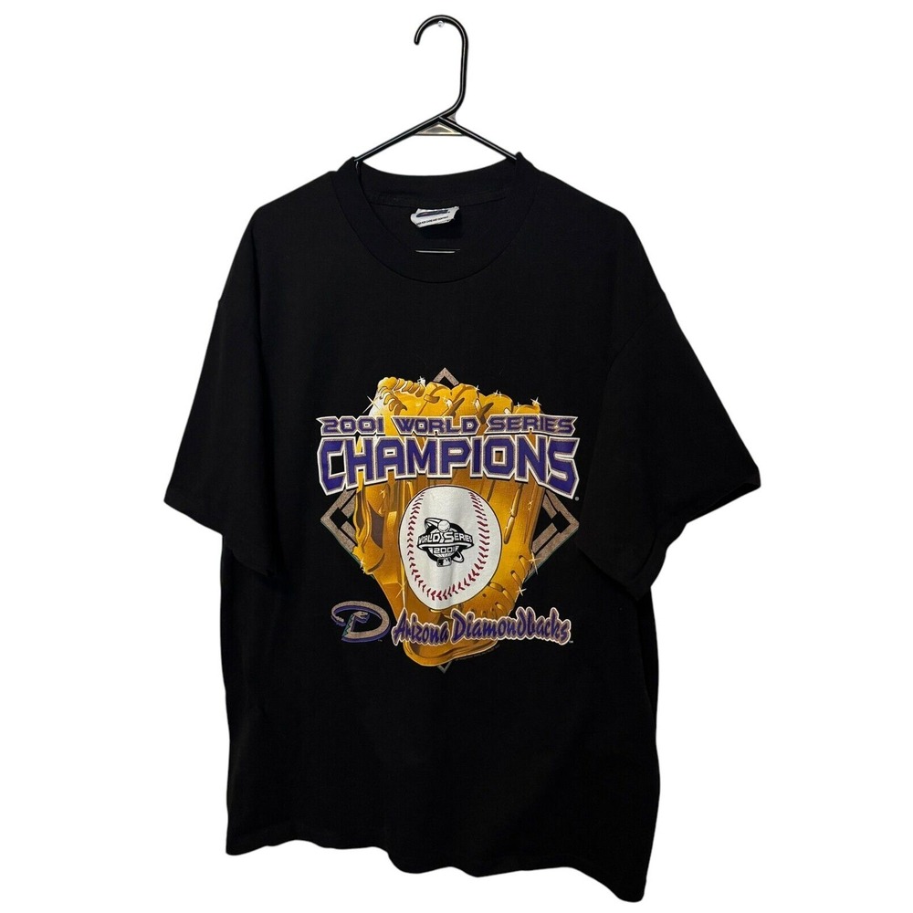 Vintage Arizona Diamondbacks Shirt Mens XL Black 2001 World Series MLB Baseball